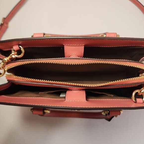 NWT Coach CAL35 Savannah Small Carryall Bag With Floral Print Gold/Sand - Picture 7 of 7